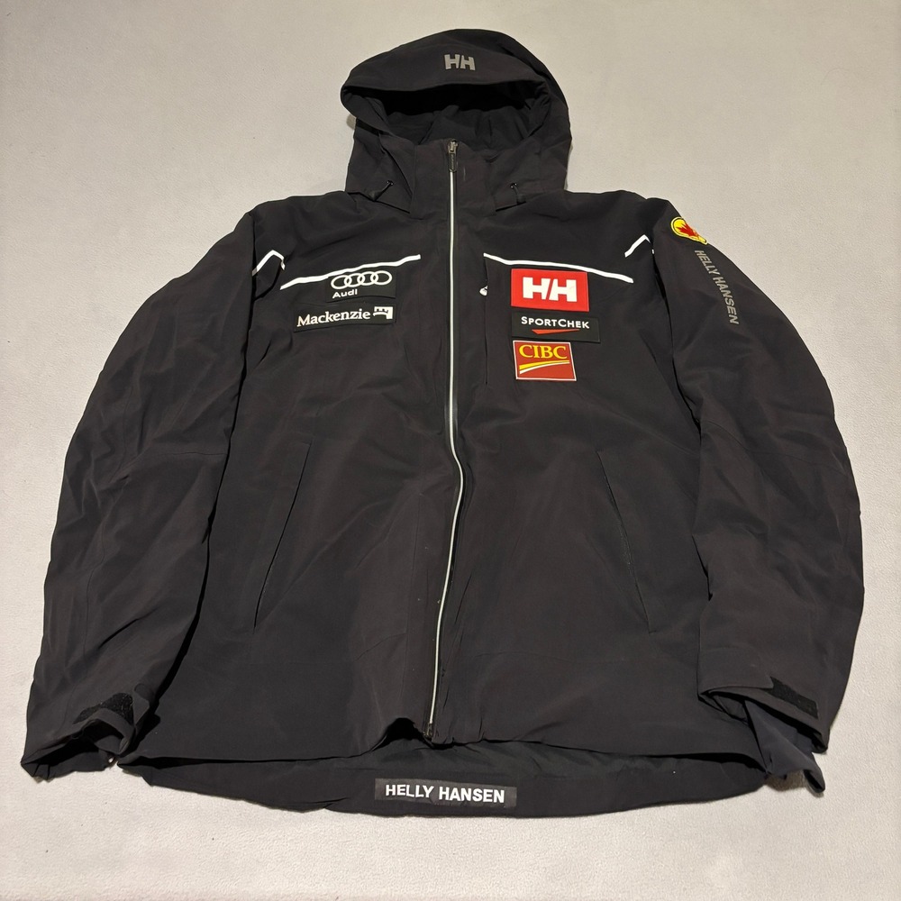 Helly Hansen Mens Canada Alpine Ski Team Jacket Large Black Helly Tech Pro